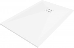 MEXEN/S - Stone+ obdĺžniková sprchová vanička 100 x 90, biela, mriežka biela (44109010-W)
