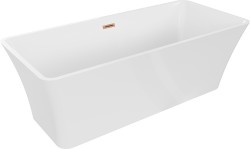 MEXEN/S - Tonia voľne stojaca vaňa 170 x 75, biela, sifón a prepad meď kartáčovaná (52171707500-65)