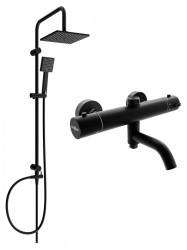 MEXEN/S - Tord sprchový stĺp vrátane sprchovej termostatickej batérie Kai, čierna (77900200-70)