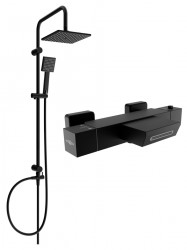 MEXEN/S - Tord sprchový stĺp vrátane vaňovej termostatickej batérie Cube, čierna (77360200-70)
