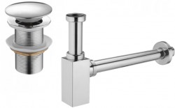 MEXEN/S - Umývadlový sifón s výpustom click-clack bez prepadu, chróm (7991060-00)