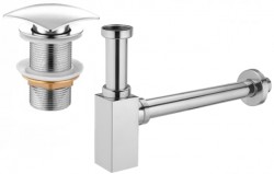 MEXEN/S - Umývadlový sifón s výpustom click-clack bez prepadu, chróm (7991660-00)