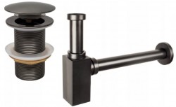 MEXEN/S - Umývadlový sifón s výpustom click-clack bez prepadu, grafit (7991060-66)