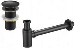 MEXEN/S - Umývadlový sifón s výpustom click-clack bez prepadu, stará čierna (7991050-79)