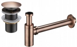 MEXEN/S - Umývadlový sifón s výpustom click-clack bez prepadu, stará meď (7991050-45)