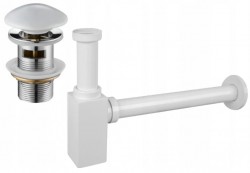MEXEN/S - Umývadlový sifón s výpustom click-clack keramická žiarka s prepadom, biely (7992060-25)