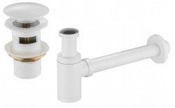 MEXEN/S - Umývadlový sifón s výpustom click-clack s prepadom, biely (7992050-20)