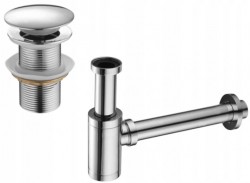 MEXEN/S - Umývadlový sifón s výpustom click-clack s prepadom, chróm (7992050-00)