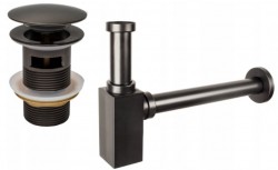 MEXEN/S - Umývadlový sifón s výpustom click-clack s prepadom, grafit (7992060-66)