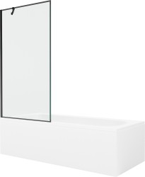 MEXEN/S - Vega obdĺžniková vaňa 160 x 70 cm s panelom + vaňová zástena 90, čierna vzor (550116070X9509007070)