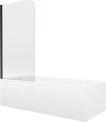 MEXEN/S - Vega obdĺžniková vaňa 170 x 70 cm s panelom + vaňová zástena 70 cm, transparent, čierna (550117070X9007017000)