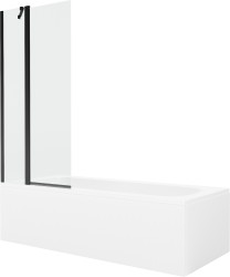 MEXEN/S - Vega obdĺžniková vaňa 180 x 80 cm s panelom + vaňová zástena 80, transparent, čierna (550118080X9408117000)