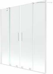 MEXEN/S - Velar Duo Dvojkrídlová posuvná vaňová zástena 140 x 150 cm, transparent, biela (896-140-000-02-20)