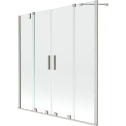 MEXEN/S - Velar Duo dvojkrídlová posuvná vaňová zástena 140 x 150, transparent, nikel kartáčovaný (896-140-000-02-97)