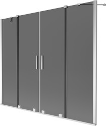 MEXEN/S - Velar Duo dvojkrídlová posuvná vaňová zástena 200 x 150, grafit, chróm (896-200-000-42-01)