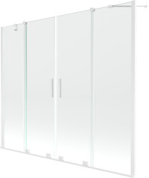 MEXEN/S - Velar Duo Dvojkrídlová posuvná vaňová zástena 200 x 150, transparent, biela (896-200-000-02-20)