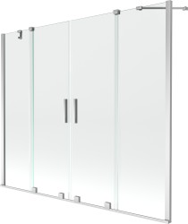 MEXEN/S - Velar Duo Dvojkrídlová posuvná vaňová zástena 200 x 150, transparent, chróm (896-200-000-02-01)