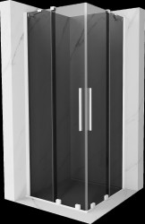 MEXEN/S - Velar Duo sprchovací kút, posuvné dvere 100 x 100, grafit, biela (871-100-100-42-20)