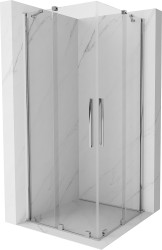 MEXEN/S - Velar Duo štvorcový sprchovací kút 100 x 100, transparent, chróm (871-100-100-02-01)
