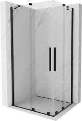 MEXEN/S - Velar Duo štvorcový sprchovací kút 100 x 90, transparent, čierna (871-100-090-02-70)