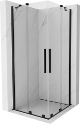 MEXEN/S - Velar Duo štvorcový sprchovací kút 90 x 90, transparent, čierna (871-090-090-02-70)