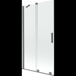 MEXEN/S - Velár dvojkrídlová posuvná vaňová zástena 100 x 150, transparent, grafit metal (896-100-000-01-95)