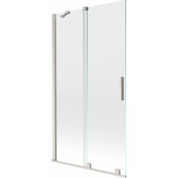 MEXEN/S - Velár dvojkrídlová posuvná vaňová zástena 100 x 150, transparent, nikel kartáčovaný (896-100-000-01-97)
