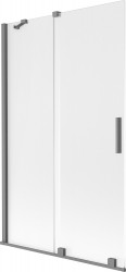 MEXEN/S - Velár dvojkrídlová posuvná vaňová zástena 110 x 150, dekor, grafit metal (896-110-000-31-95)