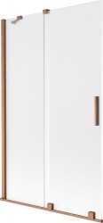 MEXEN/S - Velar dvojkrídlová posuvná vaňová zástena 110 x 150, dekor, meď kartáčovaná (896-110-000-31-65)