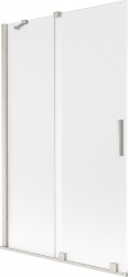 MEXEN/S - Velar dvojkrídlová posuvná vaňová zástena 110 x 150, dekor, nikel kartáčovaný (896-110-000-31-97)