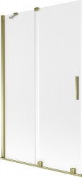 MEXEN/S - Velar dvojkrídlová posuvná vaňová zástena 110 x 150, dekor, zlatá (896-110-000-31-50)