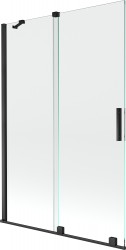 MEXEN/S - Velar Dvojkrídlová posuvná vaňová zástena 120 x 150, transparent, čierna (896-120-000-01-70)
