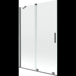 MEXEN/S - Velár dvojkrídlová posuvná vaňová zástena 120 x 150, transparent, grafit metal (896-120-000-01-95)