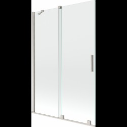 MEXEN/S - Velár dvojkrídlová posuvná vaňová zástena 120 x 150, transparent, nikel kartáčovaný (896-120-000-01-97)