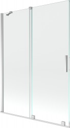 MEXEN/S - Velar Dvojkrídlová posuvná vaňová zástena 130 x 150 cm, transparent, chróm (896-130-000-01-01)