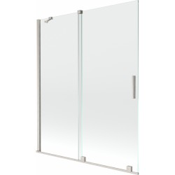 MEXEN/S - Velár dvojkrídlová posuvná vaňová zástena 140 x 150, transparent, nikel kartáčovaný (896-140-000-01-97)