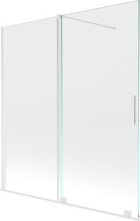 MEXEN/S - Velar Dvojkrídlová posuvná vaňová zástena 150 x 150, transparent, biela (896-150-000-01-20)