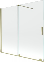MEXEN/S - Velar Dvojkrídlová posuvná vaňová zástena 170 x 150 cm, transparent, zlatá (896-170-000-01-50)