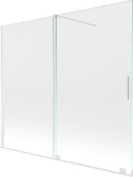 MEXEN/S - Velar Dvojkrídlová posuvná vaňová zástena 180 x 150 cm, transparent, biela (896-180-000-01-20)