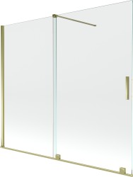 MEXEN/S - Velar Dvojkrídlová posuvná vaňová zástena 180 x 150 cm, transparent, zlatá (896-180-000-01-50)