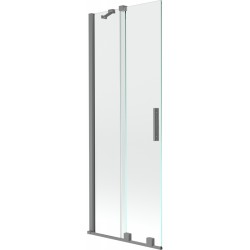 MEXEN/S - Velár dvojkrídlová posuvná vaňová zástena 75 x 150, transparent, grafit metal (896-075-000-01-95)