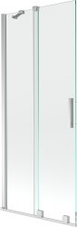 MEXEN/S - Velar Dvojkrídlová posuvná vaňová zástena 80 x 150 cm, transparent, chróm (896-080-000-01-01)