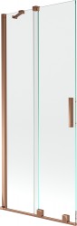 MEXEN/S - Velar Dvojkrídlová posuvná vaňová zástena 80 x 150 cm, transparent, ružové zlato (896-080-000-01-60)