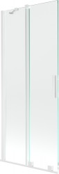 MEXEN/S - Velar Dvojkrídlová posuvná vaňová zástena 80 x 150, transparent, biela (896-080-000-01-20)