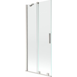 MEXEN/S - Velár dvojkrídlová posuvná vaňová zástena 85 x 150, transparent, nikel kartáčovaný (896-085-000-01-97)