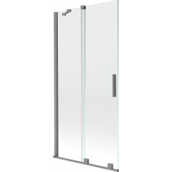 MEXEN/S - Velár dvojkrídlová posuvná vaňová zástena 95 x 150, transparent, grafit metal (896-095-000-01-95)