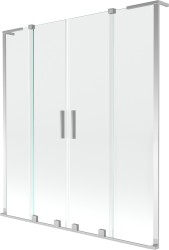 MEXEN/S - Velar L Duo dvojkrídlová posuvná vaňová zástena 140 x 150, transparent, chróm (896-140-003-02-01)