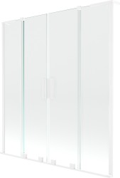 MEXEN/S - Velar L Duo dvojkrídlová posuvná vaňová zástena 160 x 150, transparent, biela (896-160-003-02-20)