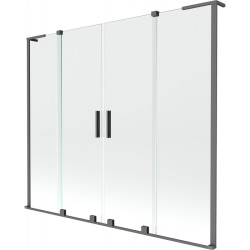 MEXEN/S - Velar L Duo dvojkrídlová posuvná vaňová zástena 170 x 150, transparent, grafit metal (896-170-003-02-95)
