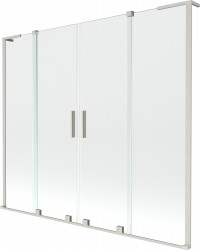 MEXEN/S - Velar L Duo dvojkrídlová posuvná vaňová zástena 170 x 150, transparent, nikel kartáčovaný (896-170-003-02-97)